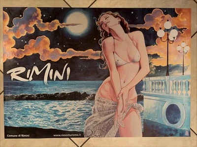 Poster Manifesto Originale "Milo MANARA, RIMINI"  Turismo 2004 - Image 1 of 3