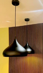 Lindby hanging light Ritana, black-gold, aluminium, set of 2 - Picture 1 of 5