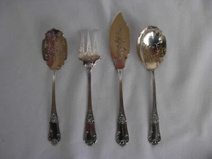 ANTIQUE FRENCH STERLING SILVER DESSERT SERVING SET,EARLY 20th CENTURY. - Picture 1 of 12