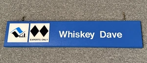 Vail Whiskey Dave Double Black Diamond Ski Trail Sign 1970s Vintage Wood Factory - Picture 1 of 7