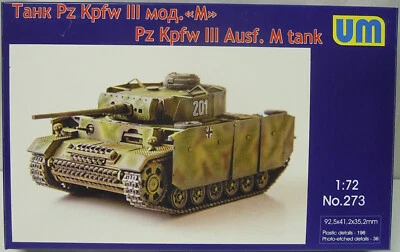 Pz. Kpfw III AUSF.M Con Grembiuli 1/72, UM, Plastica,Acquaforte,Novità - Immagine 1 di 2