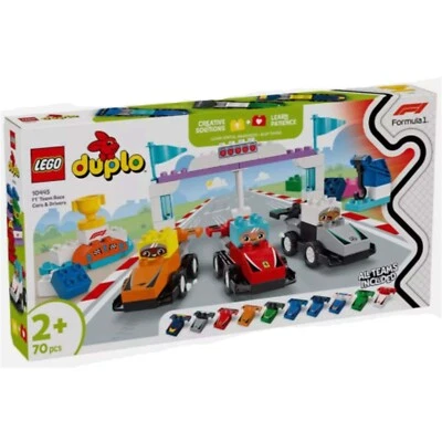 乐高® Duplo F1® 车队赛车和车手建筑套装 10445 全新 — 第 1/2 张图片