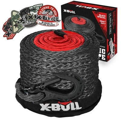 X-BULL Synthetic Winch Rope Winch Line Cable 1/2" X 85ft 32000LBS SUV Truck 4WD Foto 1 de 4