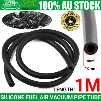 6mm ID Full Silicone Fuel/Air Vacuum Hose/Line/Pipe/Tube 1 Meter Black AU - image 1 of 4