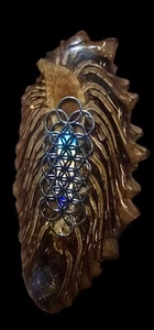 Jalopeno Cut Knobcone With Silver Metal Decal & OPALITE PENDANT - Picture 1 of 4