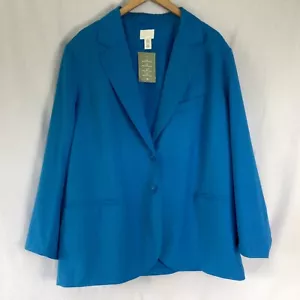 H & M H&M XXL Blue Oversized Plus Size Blazer Office Lined Fast US Ship - Picture 1 of 13