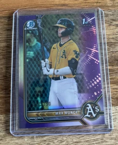 2022 Max Muncy Bowman Chrome True Purple /250 1st Bowman BCP-89 Oakland A’s - Bild 1 von 4
