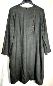 Doncaster 100% Wool Pinstripe Dress Gray Lined Career USA Classy VTG 18 - Picture 1 of 13