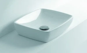 WS Bath Collections H10 40C - 81080 12.4'' White Ceramic Bathroom Sink - Picture 1 of 2