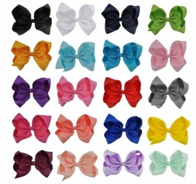 Large 8 Inch Big Hair Bow Grosgrain Ribbon Clips Pin Alligator Clip - Image 1 of 4