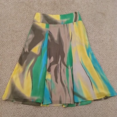 Юбка Jones Wear размер 10 разноцветная трапециевидная легкая миди со струящейся подкладкой - Изображение 1 из 4