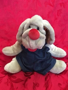 Vintage DAS ORIGINAL 1981 FALTEN Welpe Handpuppe Plüsch GANZBROS rote Nase - Bild 1 von 6
