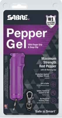 Sabre Keyring Purple OC Pepper And UV Dye Formula Gel Stream Up To 25 Bursts