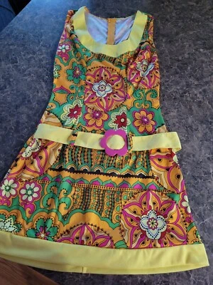 Retro Print 60's Hippie Costume, Leg Avenue,            Size S/M - Image 1 of 4
