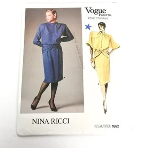 Vogue Pattern 1662 Nina Ricci Dress Size 8 Paris Original Vintage Uncut USA - Picture 1 of 3