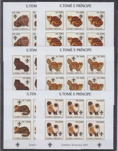 ST244I6. S.Tome and Principe - postfrisch - Katzen - 6er Blätter imperf - Bild 1 von 1