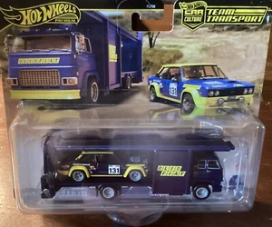 Hoy Wheels,car Culture.Fiat 131 Race Car And Carrier,#62 Real Riders 1/64 Scale - Picture 1 of 4