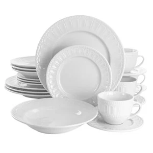 Elama Charlotte 20 pc Porcelain Dinnerware Set in White - Picture 1 of 1