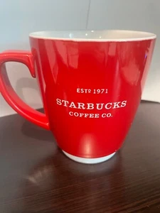 Taza Starbucks Coffee - 16 oz Red Abbey borde blanco/banda inferior 2008 - Imagen 1 de 5