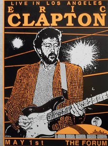 Eric Clapton Original 12x17 Concert Poster Los Angeles Forum May 1,1990 Rare - Picture 1 of 1