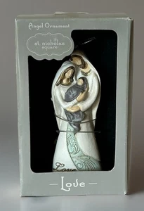 Nikolaus Quadrat Engel Peace & Love Weihnachtsschmuck Neu - Bild 1 von 6