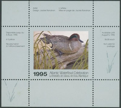 1995 CANADA-ATLANTIC WATERFOWL CELEBRATION, GREEN-WINGED TEAL, VD.#ATC1 - Image 1 of 3