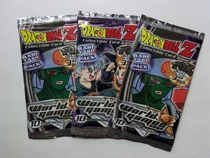 TRES (3x) Dragonball Z World Games Saga TCG Dos paquetes de refuerzo nuevo sellado - Imagen 1 de 2