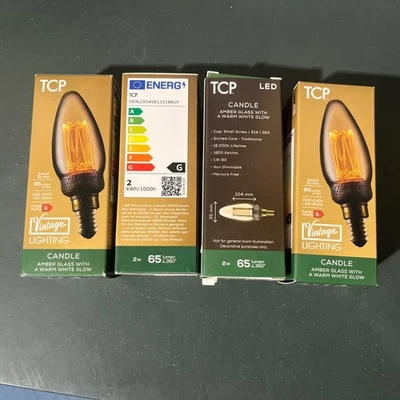 Vintage Traditional Candle Filament LED Edison Bulb  E14, 2w, 65LM,SES - Image 1 of 4