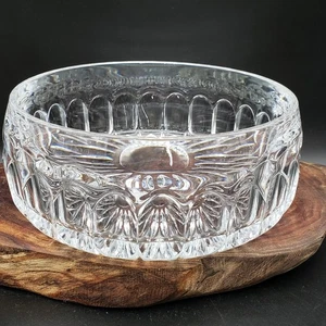 Gorham Crystal Bowl Kingsbury 7"x3" Thumbprint Pattern Heavy No Chips - Picture 1 of 6