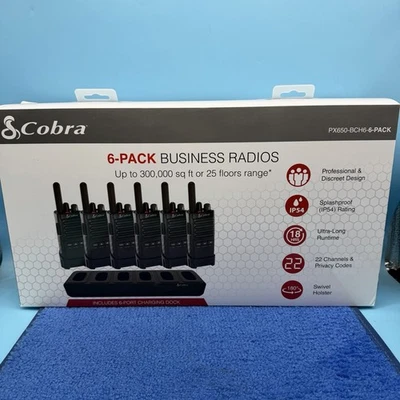 Cobra PX650-BCH6 6-Pack Professional Business 2 Way FRS Walkie Talkie Radios - Image 1 of 3