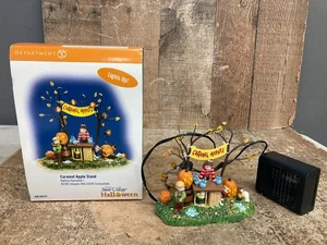 Dept 56 Snow Village Halloween "Caramel Apple Stand" 55275 lights Works - Picture 1 of 8