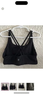 Athleta Girl Upbeat 2.0 Sports Bra Black Children’s Strappy Back Large 12 - Picture 1 of 4