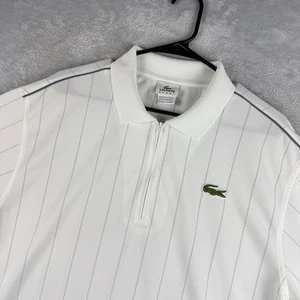 Polo deportivo Lacoste para hombre 2XL 1/4 cremallera pulóver blanco tenis rendimiento tecnología - Imagen 1 de 10