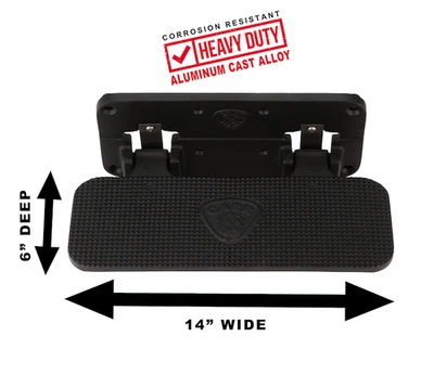 Single Black Carr Bolt-On Surface Mount 500 Lb Capacity Folding Step Aluminum - Image 1 of 4