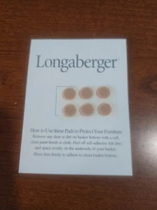 6 Longaberger Korb braun 3/8" Filz Pad Punkte Möbelschutz NEU ALTER BESTAND - Bild 1 von 1