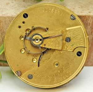 Antique 1899 Waltham Sterling 18 size 7 jewel pocket watch movement with dial - Picture 1 of 4