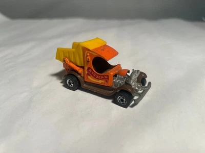 Camión de volteo Ford Hong Kong vintage Hot Wheels 1977 A Truckin' Dumpin' A Orange Foto 1 de 4