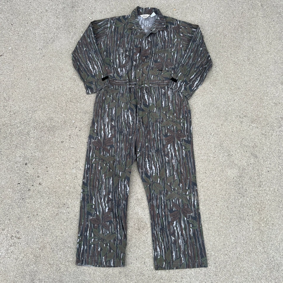 Vintage 90s Walls Realtree Treebark Camo Coveralls Mens XL Regular USA Made - Image 1 of 4