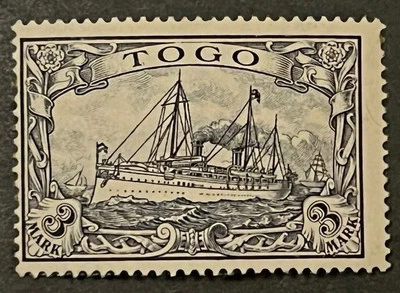 Sellos de viaje: Alemania Alemania Alemania Togo África Estampillas Kaiser’s Yacht 3 marcos como nuevo OG H Foto 1 de 4