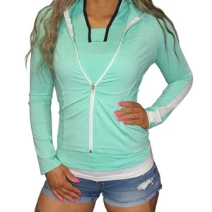 Conjunto de entrenamiento Everlast para mujer pequeño Y2k 2000s suéter verde menta camiseta sin mangas 2 piezas - Imagen 1 de 14