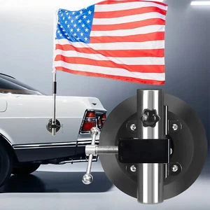 Flag Suction Cup Mount No Drill Flagpole Holder for Truck UTV SUV Jeep Wrangler - Picture 1 of 9