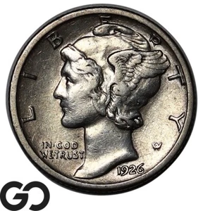 1926-S Mercury Dime, , Choice XF+ Better Date San Francisco, Wholesale Bid: 275 - Picture 1 of 3