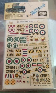 Vintage MODEL POWER E.E. Lightning F. 1-6 AIRCRAFT DECALS Italy  - Picture 1 of 5