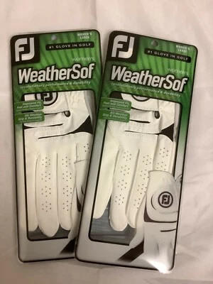 FootJoy Fj Left Hand Golf Gloves WeatherSof Womens Size L White Set Of 2 - Image 1 of 4