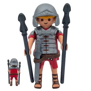 Playmobil figura legionario plateado/rojo romano 2 flechas balistas - Imagen 1 de 1