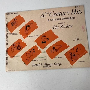 20th Century Hits Easy Piano Arreglos Ada Richter Libro 1 1927 Remick música  - Imagen 1 de 12