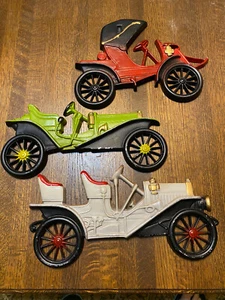 Auto d'epoca arte da parete (3) Midwest 3D fusione alluminio metallo Avon - Foto 1 di 9
