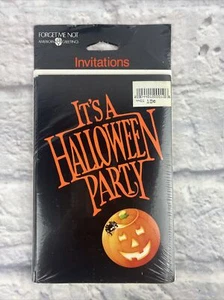 Vintage It's A Halloween Party Invitation Card Forget Me Not Cards Jacko Lantern - Picture 1 of 2