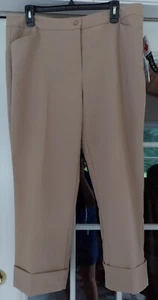 Soft Works Damen Bündchen Cropped Stretch khaki beige Anzughose Größe 16 neu mit Etikett - Bild 1 von 5