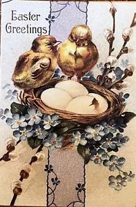 Easter Greetings Vintage Inspired Postcard Ephemera Scrapbook Journal #4316 - Picture 1 of 1